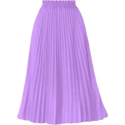 LEVEN Sixteen Women's High Waist Pleated A-Line Skirt