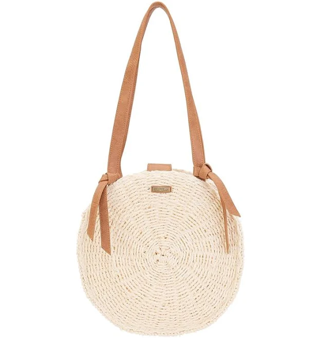 Sun 'n' Sand Round Straw Shoulder Tote