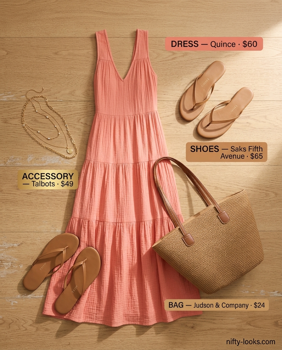 Sunset Glow maxi dress, a summer belted dress for women 2026, great for beach dinners and resort wear.