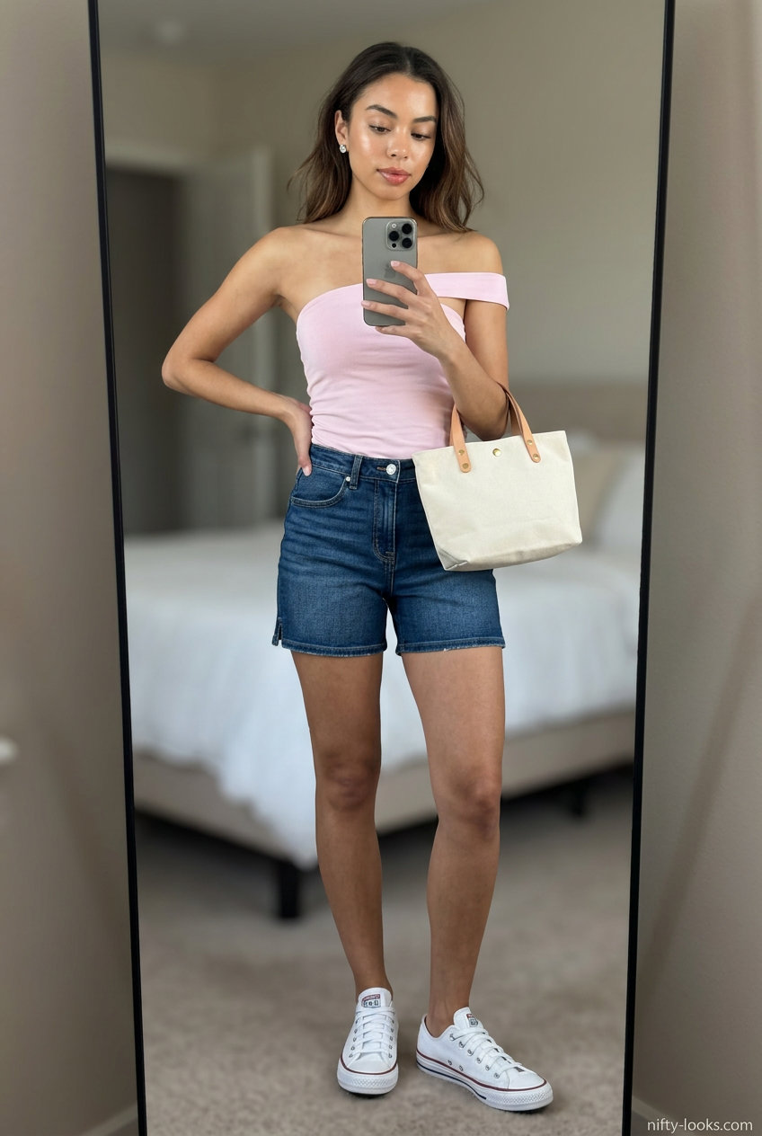 summer One Shoulder Neck outfits for women 2026 outfit idea - fashion styling inspiration