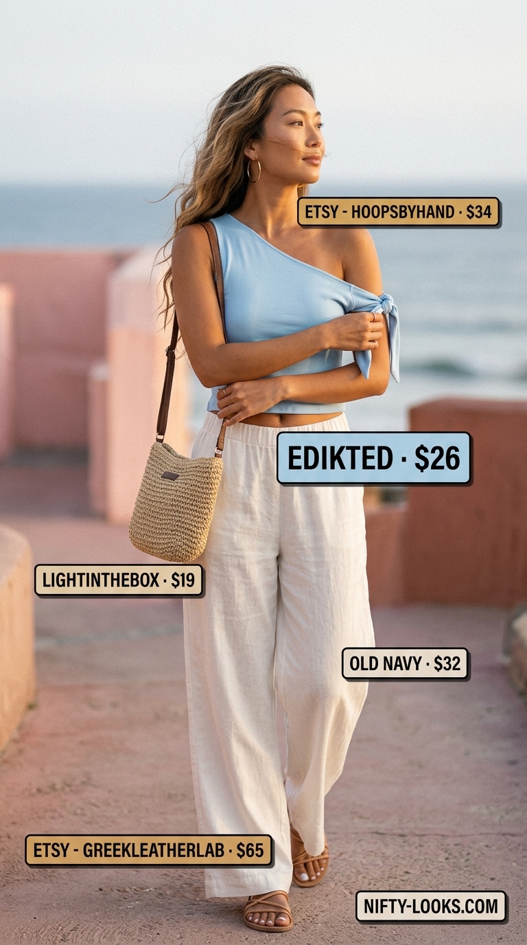 summer One Shoulder Neck outfits for women 2026 outfit idea - fashion styling inspiration