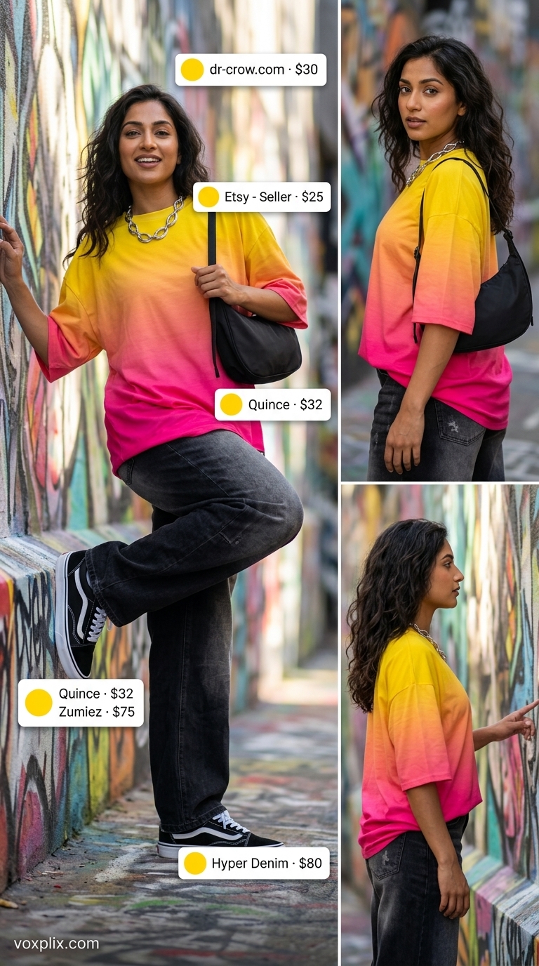Summer Streetwear with Sneakers for Women 2026 | Skate Park Ready Summer streetwear with sneakers for women 2026: Baggy jeans, oversized graphic tee, skate sneakers, and shoulder bag.