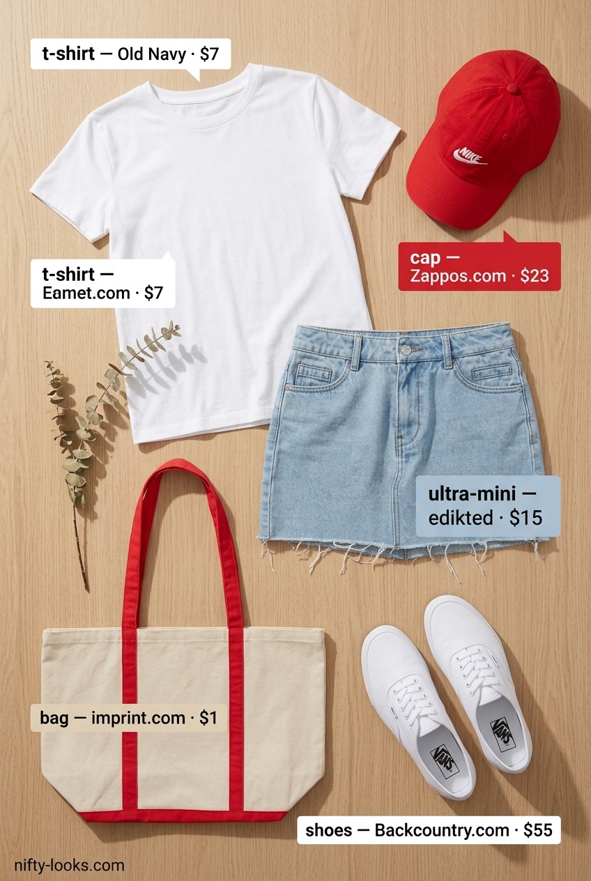 Casual light blue denim ultra-mini skirt outfit for women 2026, for errands and weekend hangouts.