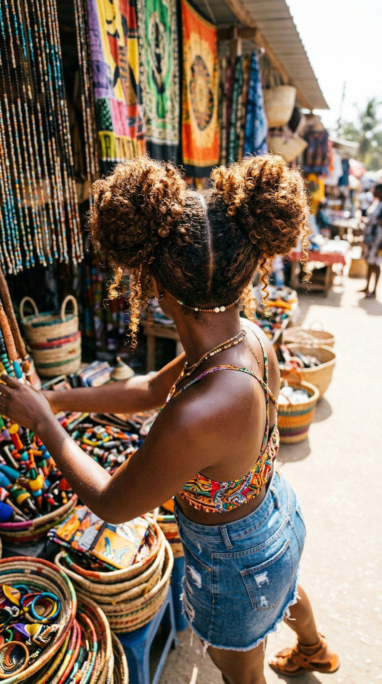 Voluminous Fro-Buns 2026 chestnut curly high fro-buns with voluminous texture and defined curls for festivals
