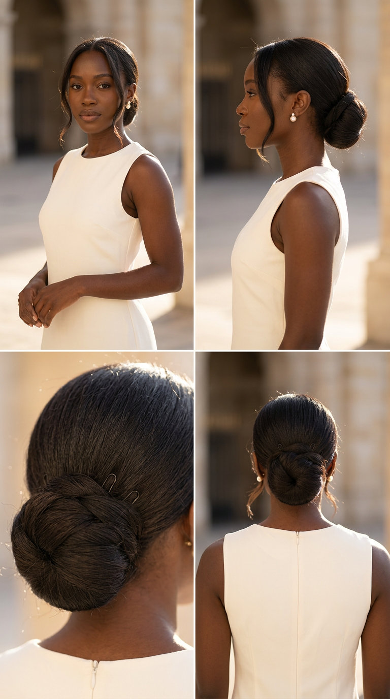 Effortless Nape Chignon 2026 long chignon with deep espresso brunette, sleek texture and face-framing pieces for summer