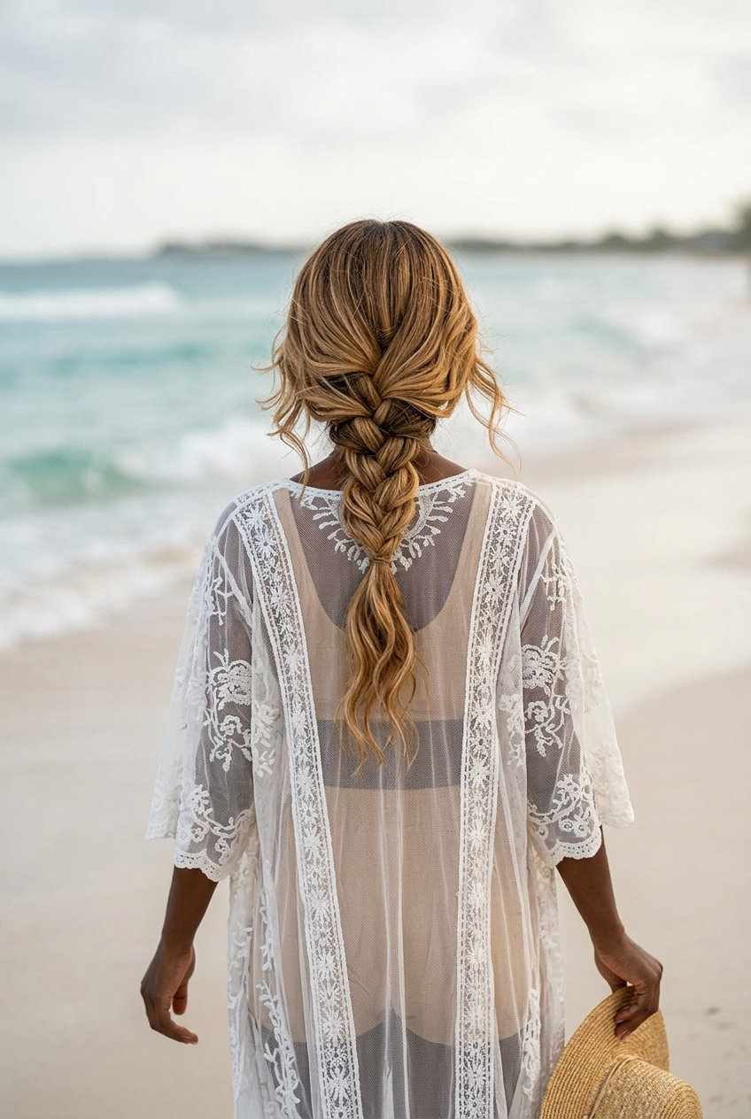 Bohemian Summer Braids 2026 long honey butter blonde balayage braids with loose chunky braiding for summer 2026