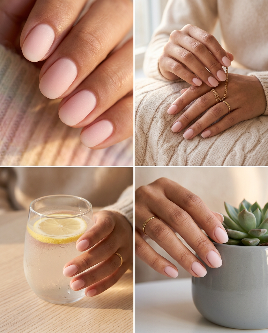 Short oval summer nails 2026: Soft Texture Milky Oval for minimalist daily wear and work.