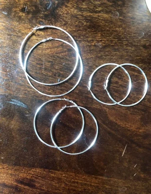 accessory 925 Sterling Silver Oversized Hoop Earrings Etsy - Seller $23.31
