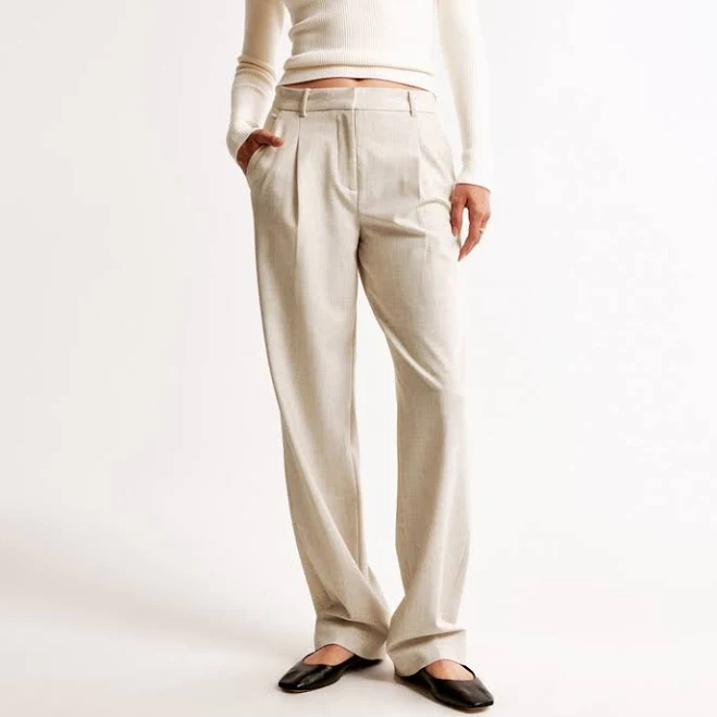 bottoms Abercrombie & Fitch Women's Quinn Tailored Straight Pant Abercrombie & Fitch $54.99