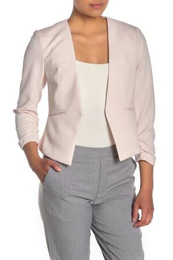 blazer Amanda & Chelsea Women's Jackets & Coats Amanda & Chelsea Light Pink Cropped Blazer Nordstrom Rack $64.97