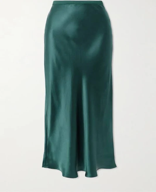 skirt Anine Bing Bar Silk-satin Midi Skirt - Women - Emerald Skirts - XL NET-A-PORTER $210