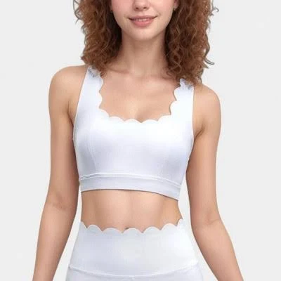 top Anna-Kaci Women's Scalloped Edge Sports Bra Top Target $35.99
