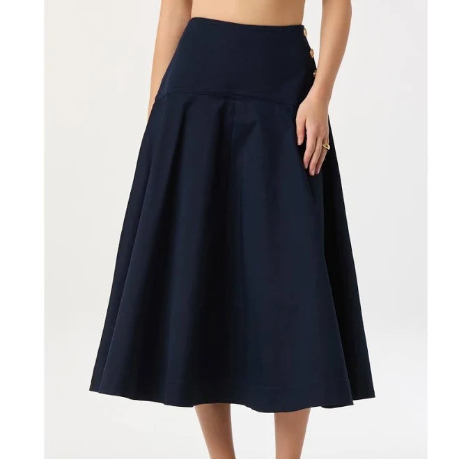 skirt Astr The Label Women's Drop Waist Stretch Cotton Midi Skirt Nordstrom $74.25