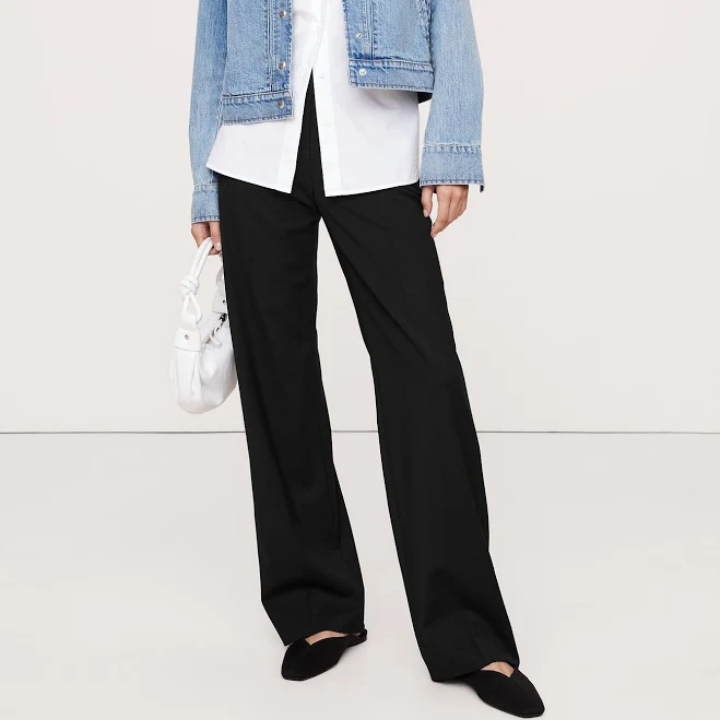 bottoms Banana Republic Women's High-Rise Modern Straight Italian Wool Pants Banana Republic $198
