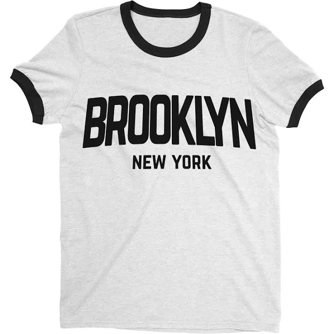 top Brooklyn Cotton Ringer Graphic Tee NYC Factory $19.99