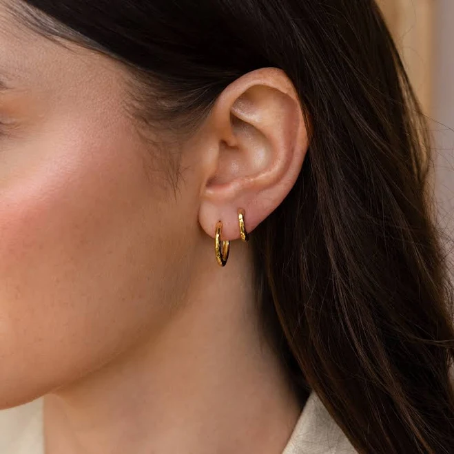 accessory Caitlyn Minimalist Dainty Hammered Huggie Earrings Etsy - CaitlynMinimalist $24.8
