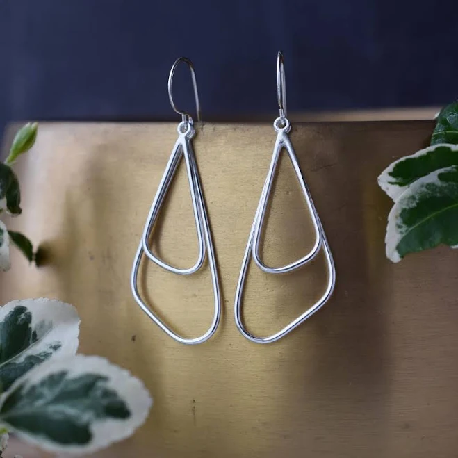 accessory Contemporary Geometric Silver Drop Earrings Etsy - IsobelRobinsonDesign $64.53