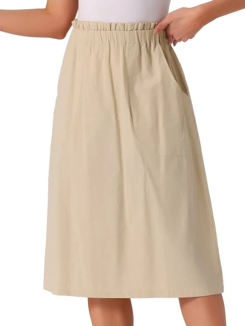 skirt Daring Diva Women's Cotton A-Line Midi Skirt with Pockets Walmart $26.99