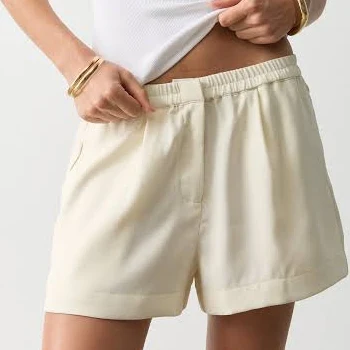 shorts Elastic Waist Relaxed Satin Shorts Glassons $19.99