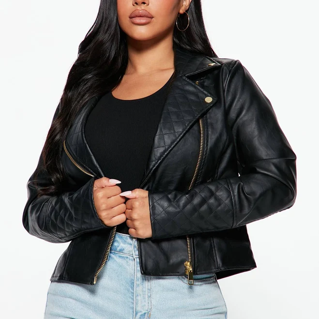 leather jacket Fashion Nova Women's Out For A Ride Vegan Leather Moto Jacket Fashion Nova $22