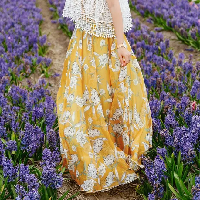 skirt Flower Season Chiffon Maxi Skirt Chicwish $39.9