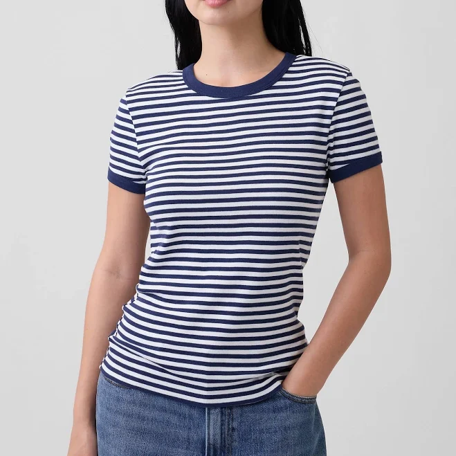 top Gap Women's Modern Ribbed Crewneck T-Shirt Gap Factory $17.99
