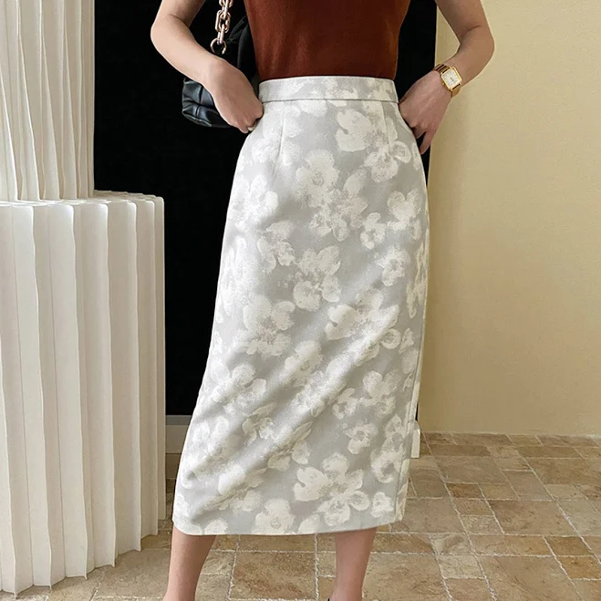 skirt Graceful Floral Pencil Midi Skirt Chicwish $43.9