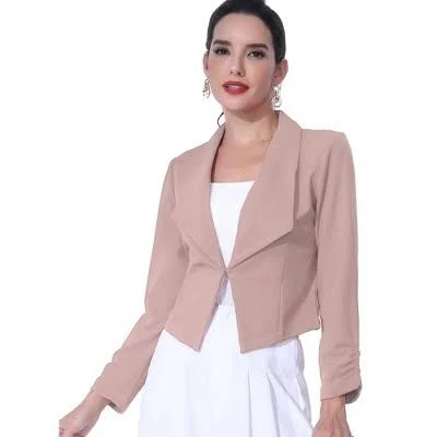 blazer Inspire Chic Women's Regular Fit Ruched Sleeve Business Crop Blazer Target $42.99