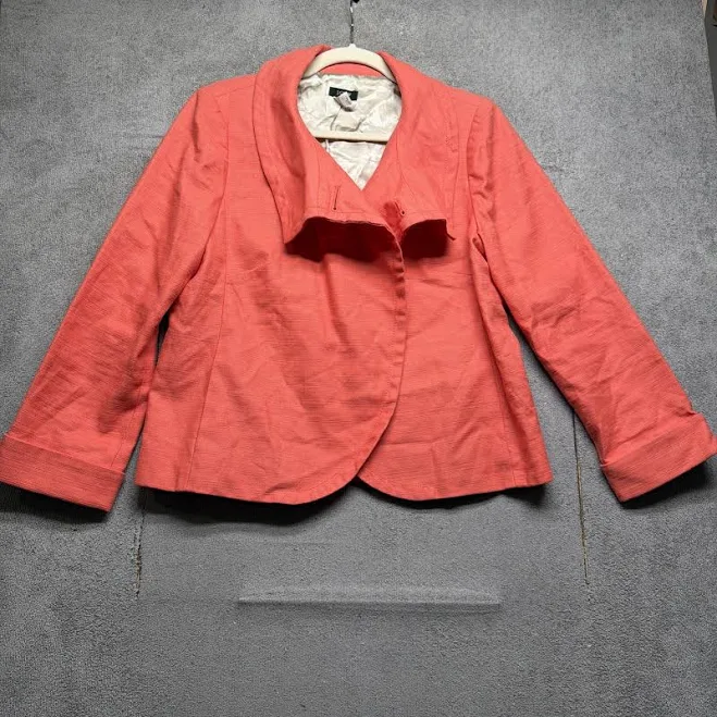blazer J.crew Linen Blend Blazer Coral Orange Cropped Jacket Women 8 eBay - everythings_comin_up_roses $59