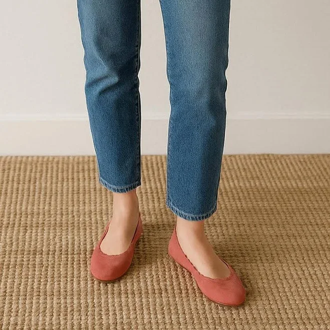 shoes Jack Rogers Women's Shoes Jack Rogers Lucie Dusty Rose Suede Scalloped Ballet Flats Depop $30