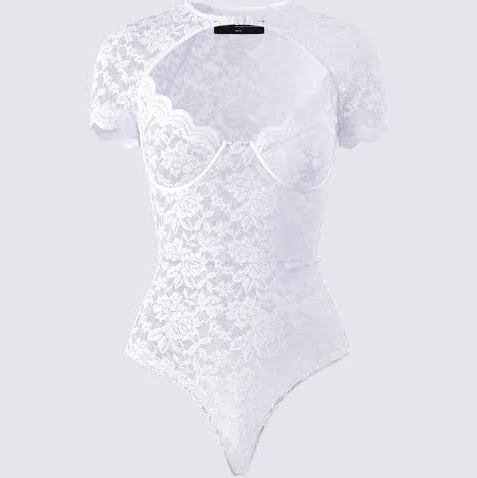 top Lace Cutout Bodysuit finesse.us $48