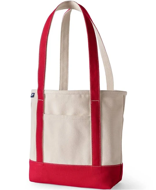bag Lands' End Medium 5 Pocket Open Top Long Handle Canvas Tote Bag Macy's $27.97