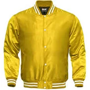 bomber jacket Light Weight Satin Bomber Varsity Jacket - Yellow Skaf Impex $69.99