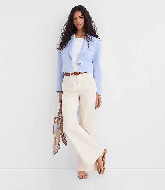 blazer Loft Women's Cropped Linen Blend Blazer LOFT $63.75