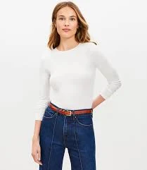 top Loft Women's Long Sleeve Crew Neck T-Shirt LOFT $16