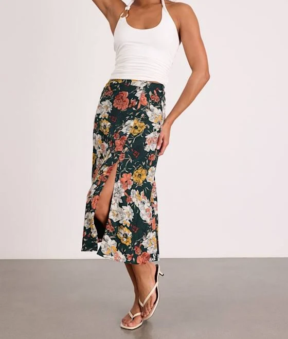 skirt Lulus Bliss Me Floral Print Midi Skirt Lulus $41.6