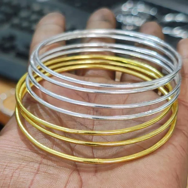 accessory Minimalist Boho Gold Filled & Sterling Silver Bangle Set Etsy - Seller $24.48