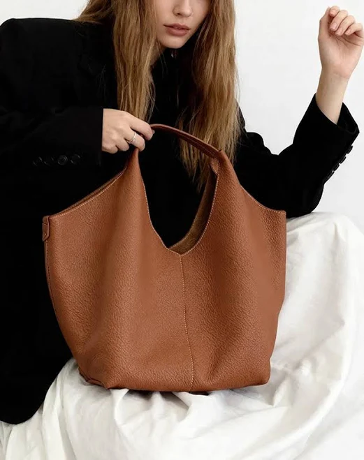 bag Minimalist Togo Cowhide Leather Hobo Tote Alexel Crafts $169.25