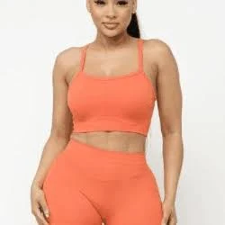 matching set Mya Seamless Spaghetti Strap Crop Top Set La Belle Gina Boutique $15.19