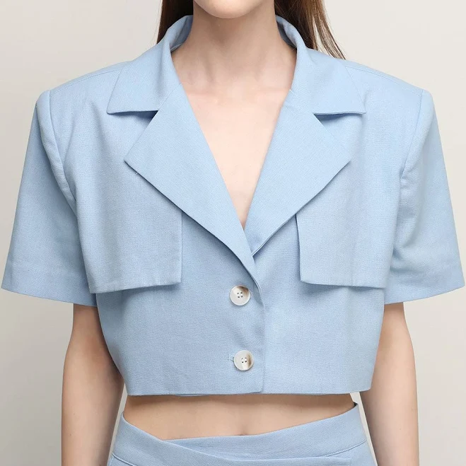 blazer Nova Cropped Linen Blazer storets $38.9