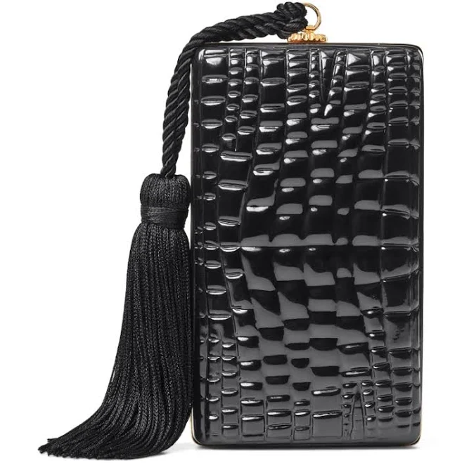 bag Patent Leather Croc-embossed Paloma Box Clutch Bag In Black ModeSens $630