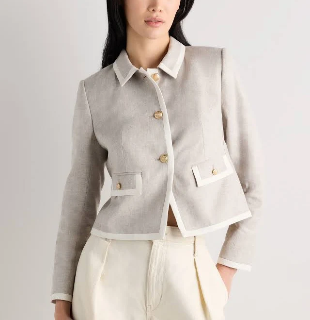 blazer Quince Women's Cropped European Stretch Linen Jacket Quince $100