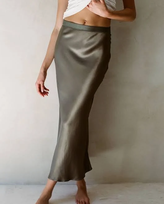 skirt Satin Midi Slip Skirt The Flaunt $68