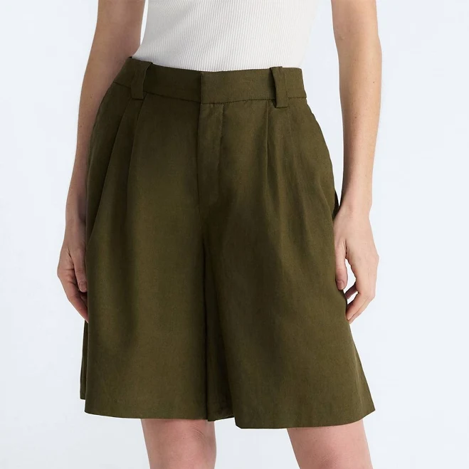 shorts Scoop Women's Pleated Bermuda Shorts Walmart $24