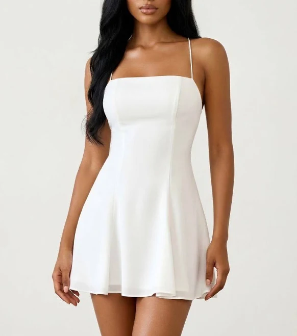 dress Spaghetti Strap A-Line Chiffon Graduation Dress KissProm $79