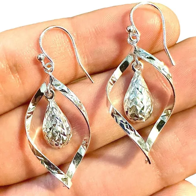 accessory Sterling Silver Teardrop Dangle Drop Earrings Etsy - LEOPRA $16.95