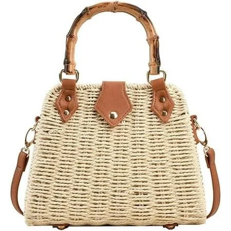 bag Straw Rattan Top-Handle Crossbody Clutch Bag Walmart - esunarty Direct $27.99