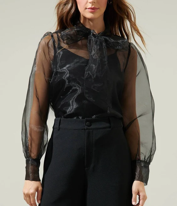 top Sugarlips Clayton Organza Puff Long Sleeve Top Sugarlips $59.25