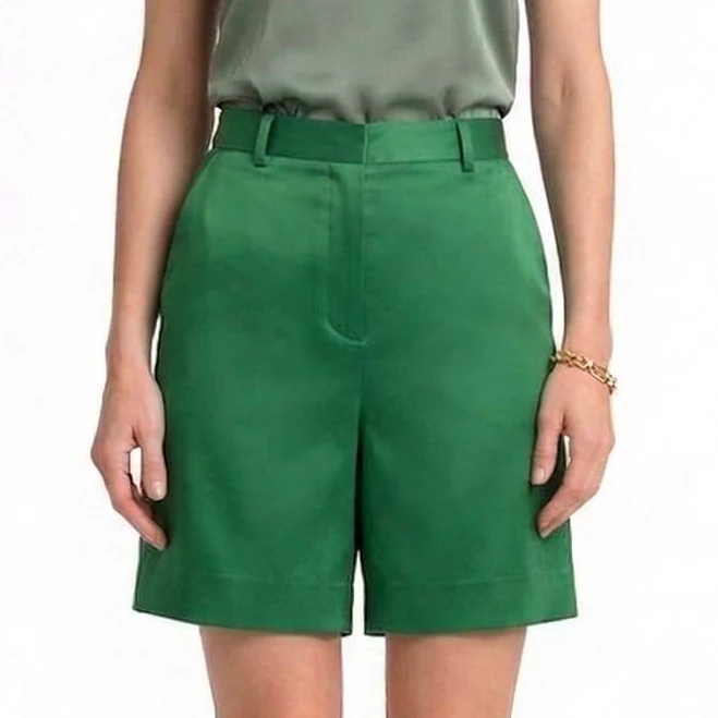 shorts Tailored High Waist Satin Shorts Shahida Parides $149