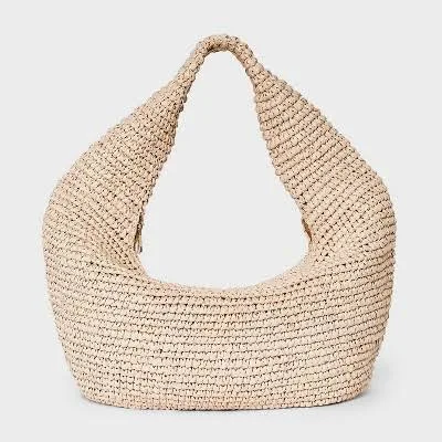 bag Universal Thread Straw Crescent XL Tote Handbag Target $28